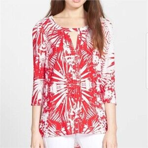 Plenty Tracy Reese Red and White Tunic Top Sz S